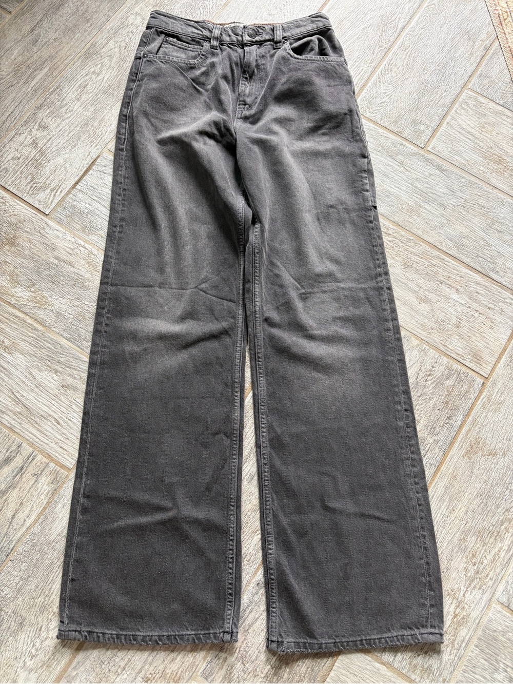 Free people we the free Wide Leg High-Rise Jeans Black 26 4